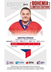 Kristýna Pátková 2023 Bronze Medalists Women  - Bohemia Chips edition