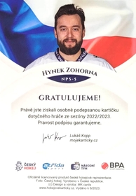 Hynek Zohorna 2023 MK NPS bez podpisu PROMO ražba