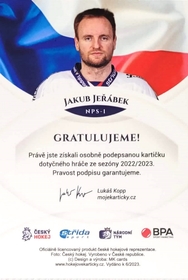 Jakub Jeřábek 2023 MK NPS bez podpisu PROMO ražba