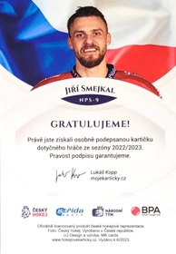 Jiří Smejkal 2023 MK NPS bez podpisu PROMO ražba