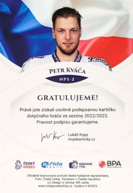 Petr Kváča 2023 MK NPS bez podpisu PROMO ražba