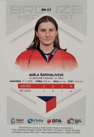 Adéla Šapovalivová 2022/23 MK Bronze Medalists Woman PROMO ražba