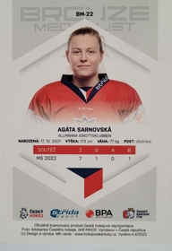 Agáta Sarnovská 2022/23 MK Bronze Medalists Woman PROMO ražba