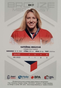 Kateřina Mrázová 2022/23 MK Bronze Medalists Woman PROMO ražba