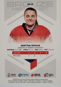 Kristýna Pátková 2022/23 MK Bronze Medalists Woman PROMO ražba