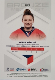 Natálie Mlýnková 2022/23 MK Bronze Medalists Woman PROMO ražba