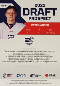 Petr Hauser  2022 MK DRAFT PROSPECT 2022 - PROMO ražba