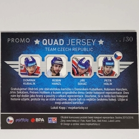 Kubalík, Hanzl, Sekáč, Holík 2015/16 MK QUAD JERSEY PROMO xx/30