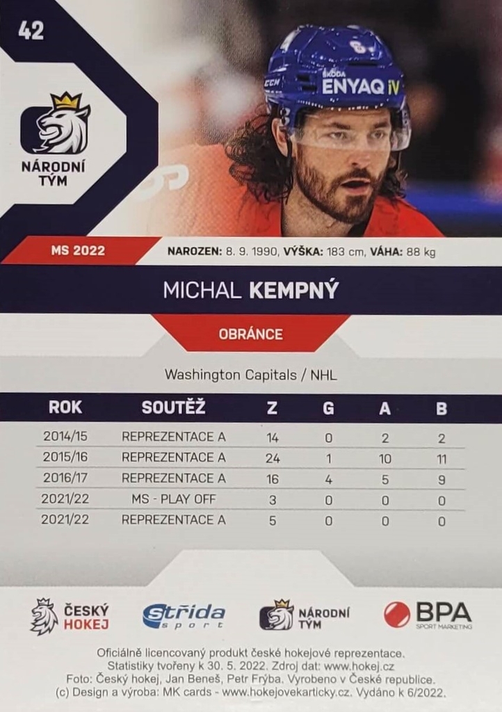 Michal Kempny 2021 22 MK PROMO Hokejove karti ky Hokejove album Prodejna