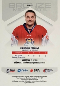 Kristýna Pátková 2022/23 MK Bronze Medalists Woman PROMO ražba