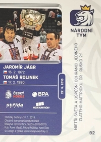 Jágr, Rolínek 2018/19 MK Paraler GOLD PROMO