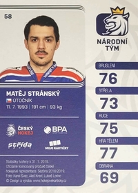 Matěj Stránský 2018/19 MK Paraler GOLD PROMO