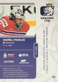 Ondřej Pavelec 2018/19 MK Paraler GOLD PROMO