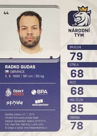 Radko Gudas 2018/19 MK Paraler GOLD PROMO