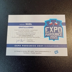Adam Musil 2021 MK Expo Pardubice  podpisová kartička 2