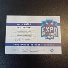 Martin Hašek 2021 MK Expo Pardubice podpisová kartička 2