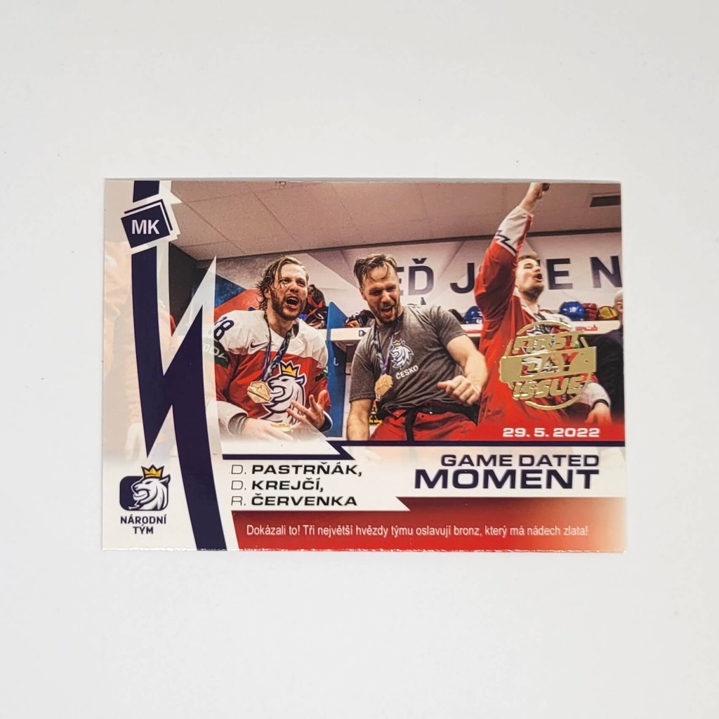 David Pastrňák, David Krejčí, Roman Červenka 2023 MK Národní tým First Day Issue