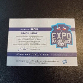 Dominik Frodl 2021 MK Expo Pardubice  podpisová kartička 2