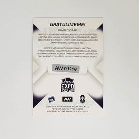 David Dvořák 2024 MK EXPO Kladno Autograph + certifikát AW