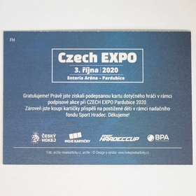 Filip Hronek 2020 MK EXPO Pardubice Autograph