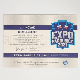Jan Novák 2021 MK EXPO Pardubice Autograph