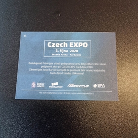 Bohuslav Šťastný 2020 MK EXPO Pardubice  podpisová kartička 2