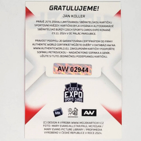 Jan Koller 2024 MK EXPO Pardubice Autograph Silver Rainbow + certifikát AW