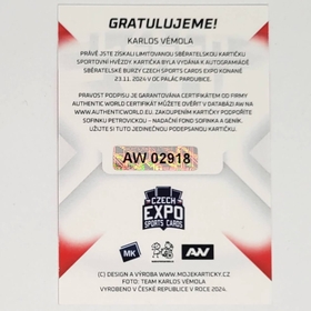 Karlos Vémola 2024 MK EXPO Pardubice Autograph Silver Rainbow + certifikát AW