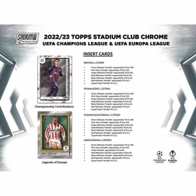  2022/23 Topps Stadium Club Chrome UEFA Club Competitions Soccer Giant Box