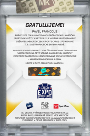 Pavel Francouz 2025 MK EXPO Autograph RED xx/40