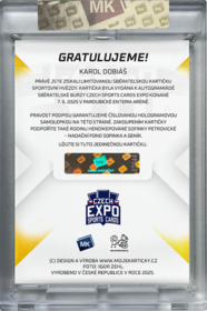  Karol Dobiáš 2025 MK EXPO Pardubice Autograph RED xx/40