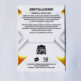 Gabriela Soukalová 2025 MK EXPO podpisová kartička