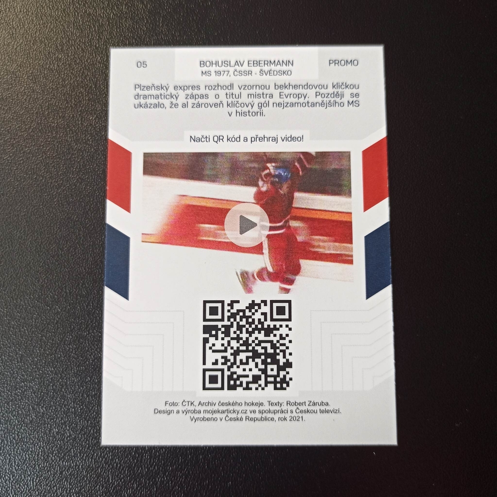 Bohuslav Ebermann NEJSLANĚJŠÍ GÓL Hokejové kartičky