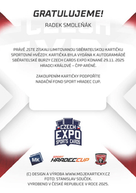 Radek Smoleňák 2025 MK Cards EXPO