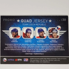 Voráček, Sobotka, Plekanec, Pastrňák 2015/16 MK QUAD JERSEY PROMO xx/30