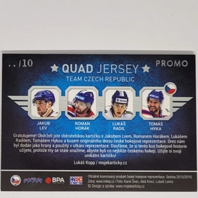 Lev, Horák, Radil, Hyka 2015/16 MK QUAD PATCH PROMO xx/10