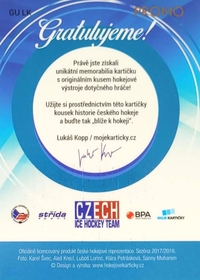 Lukáš Kašpar 2017/18 MK MK Národní tým GUM Jersey