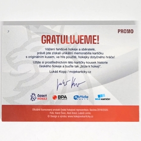 Petr Hubáček 2020 MK CZECH EXPO Game used stick - PROMO