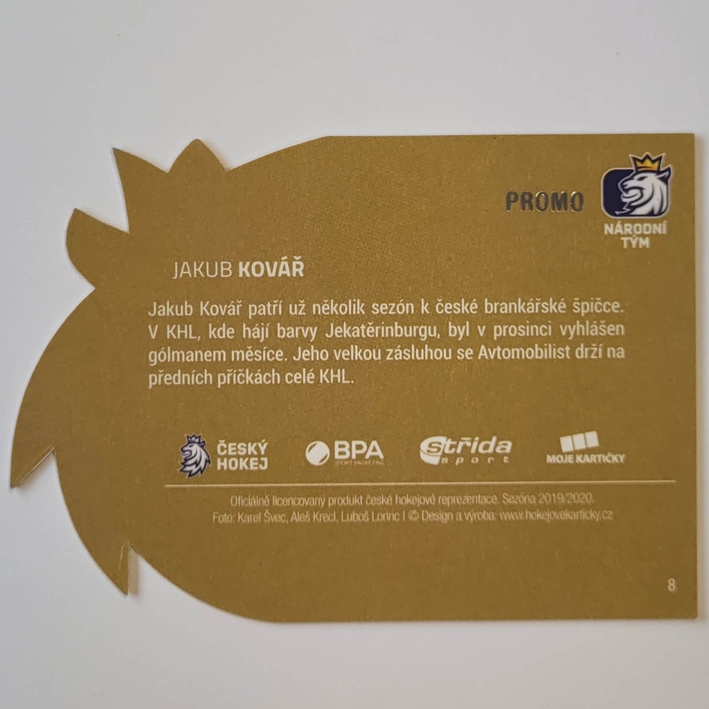 Jakub Kovář 2019/20 MK Goalies PROMO Hokejové kartičky Hokejové